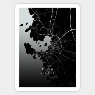 Pula Croatia City Map dark Sticker